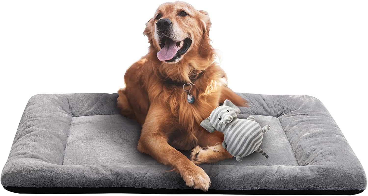 Dog Crate Pad Washable Dog Bed for Crate Large Cozy Mat 42-Inch Gray